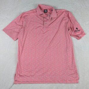 FootJoy Floral Lisle Polo Shirt Golf Mens L Floral Print Black Diamond Golf Club
